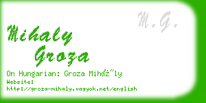 mihaly groza business card